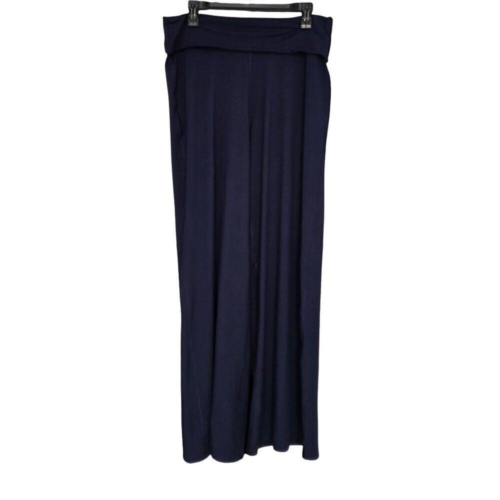 Women's - Fabletics Navy Blue PureLuxe Foldover Pants, Size Large - Picture 3 of 8